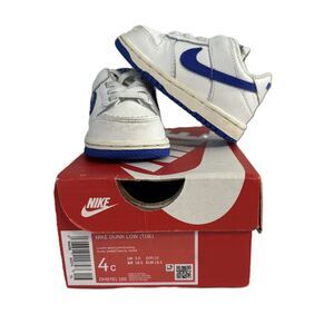Nike Baby Toddler Boy Girl Dunk Low Sneakers Shoes Hyper Royal White Size 4 4C